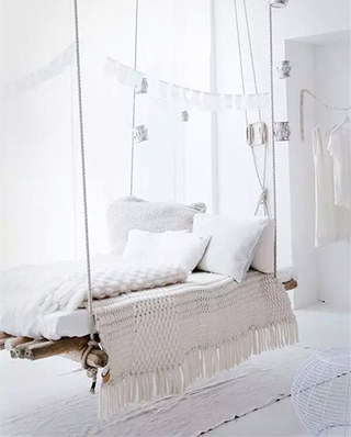 卧室清新白色吊床设计图