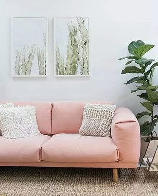 客厅粉色沙发效果图