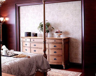低奢古典美式 卧室背景墙设计