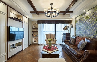 美式三居室装修 品味岁月的味道美式客厅