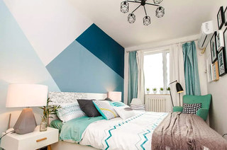 清爽蓝色北欧风格 单身公寓卧室设计