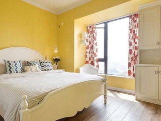柠檬黄简美式卧室效果图