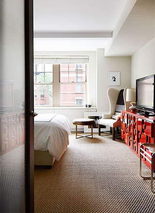 简约现代单身公寓卧室图片