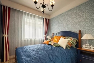 休闲美式卧室花色背景墙设计