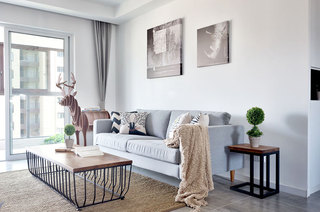 灰色系北欧风客厅沙发设计