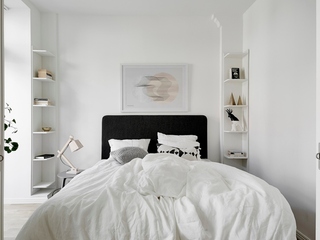 黑白简洁北欧风卧室效果图