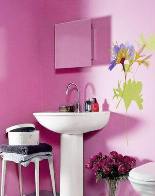 粉色系卫生间设计实景图