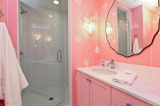 粉色系卫生间布置欣赏图