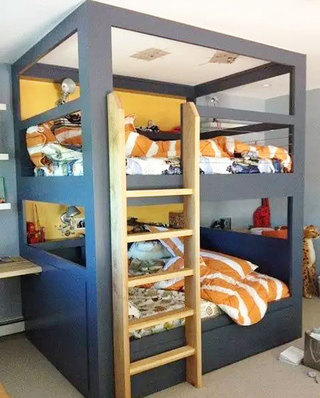 双人儿童房高低床设计