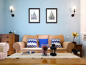 现代美式风格公寓装修图片 优雅蓝宝石