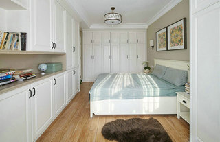 简美式卧室 白色整体衣柜设计