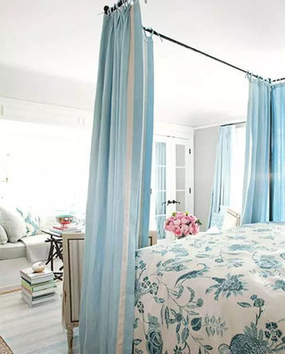 清新美式风格卧室床幔图片