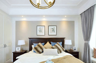 130平美式风格公寓卧室高靠背床头