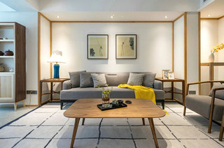 素雅新中式客厅 沙发背景墙设计