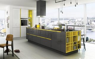 简约黄色厨房设计平面图