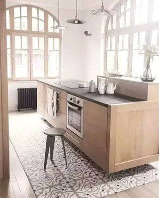瓷砖木质混搭装修厨房地板装修