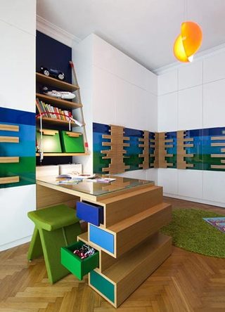儿童房书房设计实景图