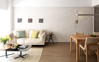 70平北欧风格二居沙发背景文化墙设计
