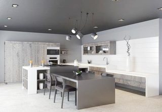 灰白色厨房装饰图片
