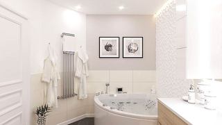 北欧三居室装修卫生间浴缸图