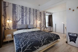 80㎡北欧一居室卧室图片