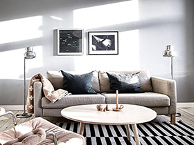 北欧风格一居室装修效果图 素雅灰色空间