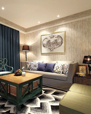 客厅木质沙发背景墙设计图