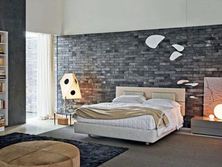 卧室裸砖背景墙装修装饰效果图