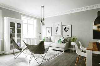 北欧风格单身公寓客厅装修图