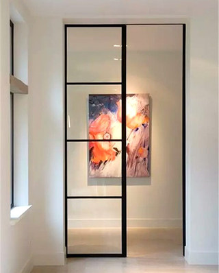 玻璃铁框门设计图片
