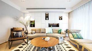 90平米房子两居室简装效果图 沙发摆放图