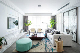 216平新中式风格三居客厅沙发图片
