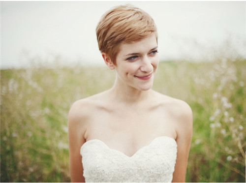 婚礼发型女短发图片