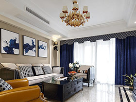140平美式风格三房两厅装修 优雅轻奢空间