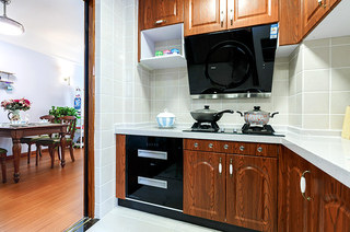80平美式风格二居开放式厨房设计