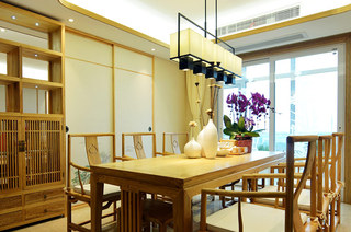 220平新中式风格四居餐厅吊灯图
