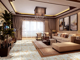 新中式客厅效果图 170平新中式风格客厅装修30万打造