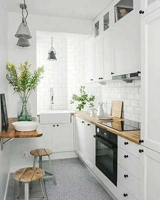 小户型白色厨房装修图效果
