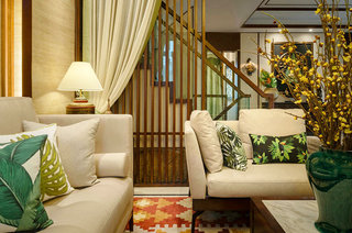300平东南亚风格别墅布艺沙发图片