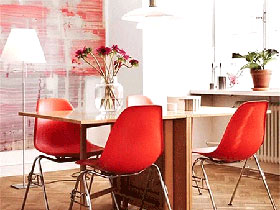 10个餐厅装修红色餐椅图片 与浪漫不期而遇