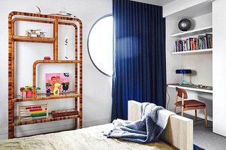 现代简约风格公寓卧室窗帘图片