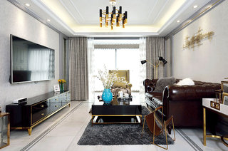 130平欧式风格公寓真皮沙发图片