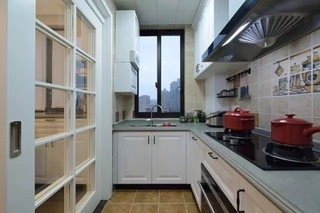 100平美式风格三居室厨房设计