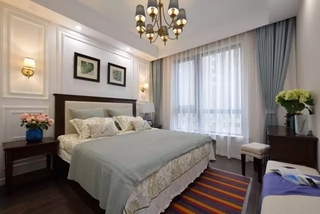 100平美式风格三居室美式卧室设计