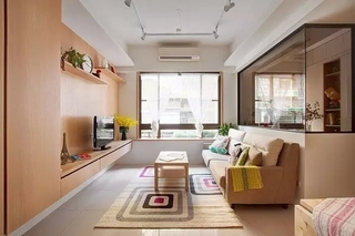 110平清新工业风格装修小客厅设计图