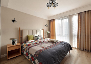 120平北欧风格装修复式美家卧室效果图