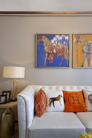 80平法式风格装修客厅沙发图片