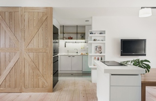 100平北欧风格装修效果图开放式厨房效果图