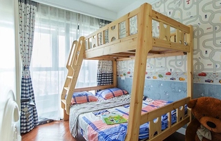 90平混搭风格两居室装修效果图儿童房效果图