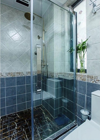 90平混搭风格两居室装修效果图淋浴房图片